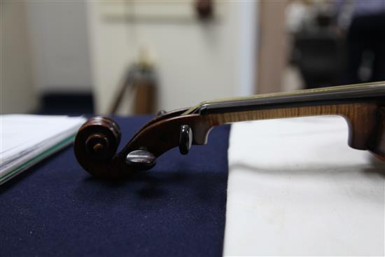 A violin, probably by F.W. Chanot, London 1900, after G. Guarneri